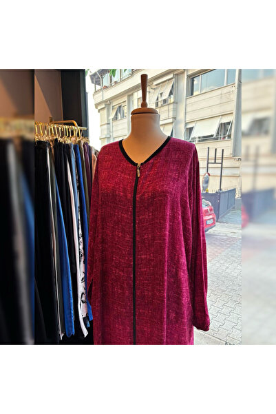 MERVIS BUTIK PAMUK VİSKON KUMAŞ FERMUARLI MODEL KOLLARI LASTİKLİ NAMAZ ELBİSESİ