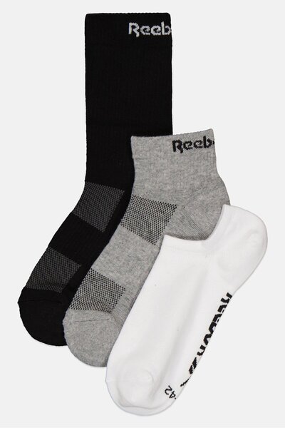 Reebok Men 3 Pairs Crew Ankle And ivisible Socks Set, Multicolor
