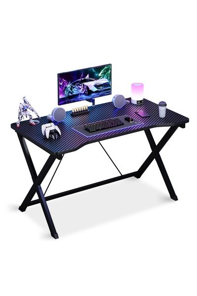 Bojasmiial Ergonomic Gaming Table, Home Office Desk with Cable Management, Carbon Fiber PC,120*60*75cm
