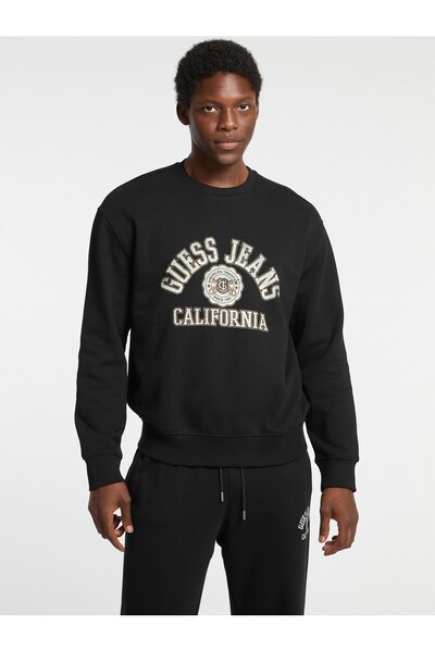 Guess Jeans Bisiklet Yaka Siyah Erkek Sweatshırt M5RQ40KCPR1JBLK GJ CN REG GJ...