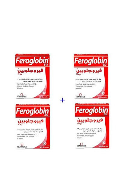 Vitabiotics Ferroglobin Original Tablets 30 Capsules - Pack of 4