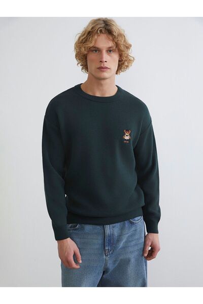 LC Waikiki XSIDE guler rotund Pulover pentru bărbați cu broderie Teddy Bear