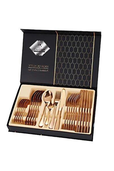 selling depot Set de tacâmuri cu 24 de piese - Selling Depot® - Oțel inoxidabil - Design modern - Cupru