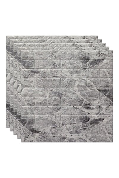 selling depot Set de 5 plăci de tapet 3D autoadezive din spumă, model marmurat, 70×70×0,3 cm, alb/negru