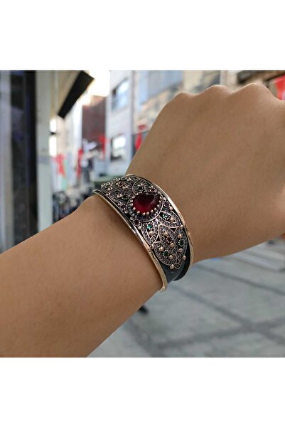 Silver 925 Ayar Gümüş Hürrem Model Bronz Damla Taş Bileklik