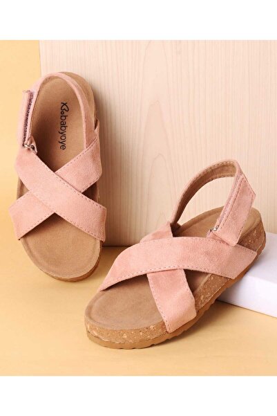 Babyoye Velcro Closure Solid Color Sandals - Pink