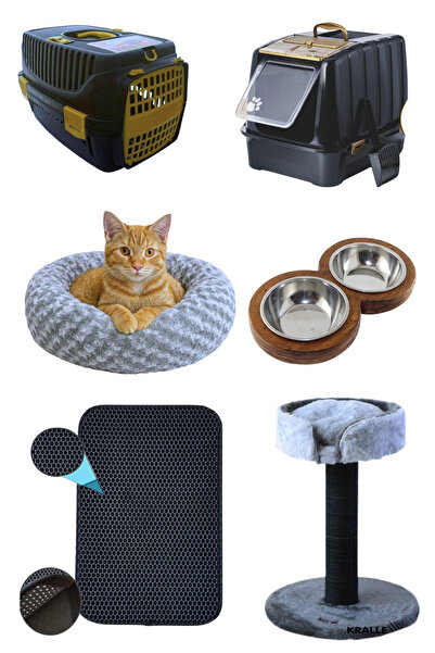 Reflex Kedi Lüx Başlangıç Seti Kapalı Tuvalet Yataklı Tırmalama Elekli Paspas...
