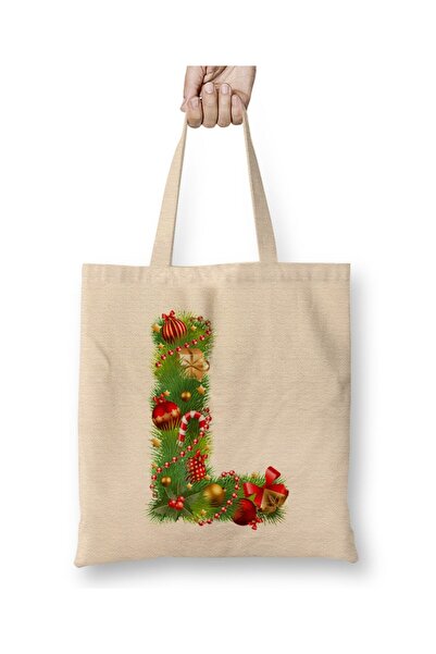 Toyaso Πρωτοχρονιάτικη ειδική υφασμάτινη τσάντα με γράμμα L Happy New Year Τσ...