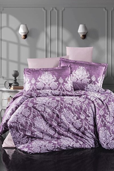 Clasy Single Satin Duvet Cover Set Veroka V2 Purple