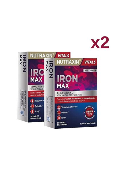 Nutraxin Iron Max 30 Tablet x2 Adet