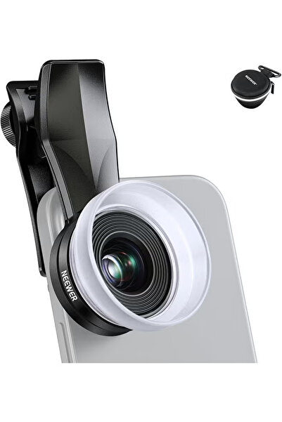 NEEWER عدسة ماكرو للهاتف 10x - مشبك لولبي 17 مم + موزع ضوء قابل للفصل