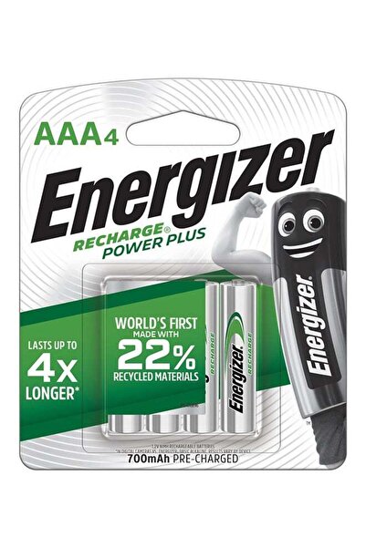 Energizer Rechargeable Power Plus AAA Batteries – Pack of 4 Silver