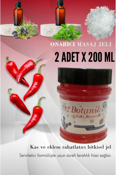 Öz Botanik Menthollü Bitkisel Yağlarla Güçlendirilmiş Biberli Tüm Vücut Ağrıl...