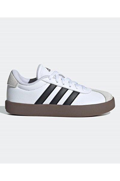 adidas حذاء VL Court 3.0 من الجلد المدبوغ برباط - أبيض