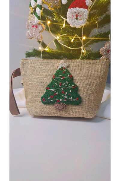 Makyaj Çantası, clutch , El Çantası, punch(panç), el emeği,yılbaşı konsepti