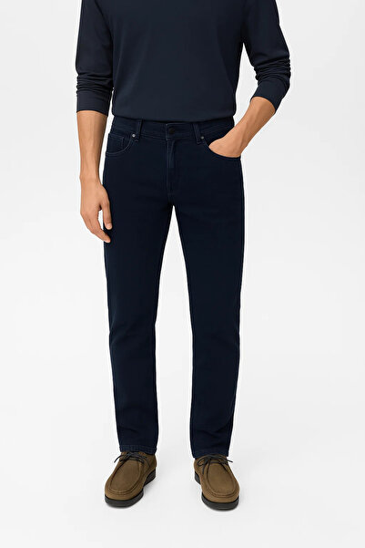 DAMGA JEANS Men's High Waist Wide Leg Navy Blue Jeans