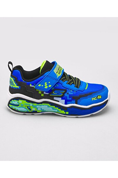 SKECHERS Mega-Craft 4K Pixel Themed Adaptive Closure Sneakers - Lime/Blue