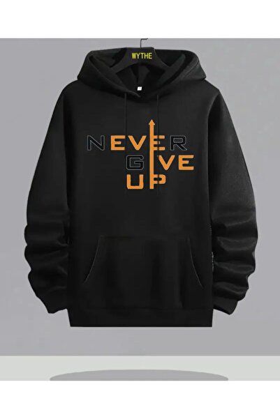 herkesemoda cu glugă Hanorac cu imprimeu Never Give Up