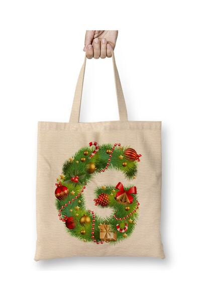 Toyaso Πρωτοχρονιάτικη ειδική τσάντα με γράμμα G Happy New Year Υφασμάτινη τσ...