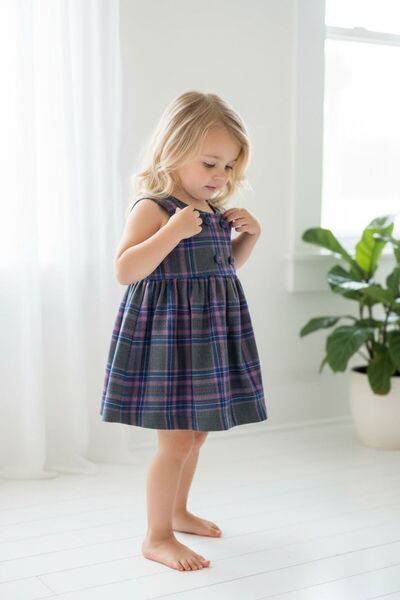 Aslı Türkoğlu Purple Plaid Dress