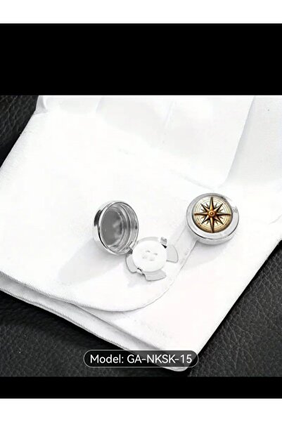 Kravatistan Tüm gömleklere uyumlu düğmeye geçmeli pusula kol düğmesi