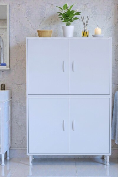 Eliusta Nuve Geniş Depolama Alanlı Dolap 95 cm Banyo/Mutfak Çok Fonksiyonlu 9...