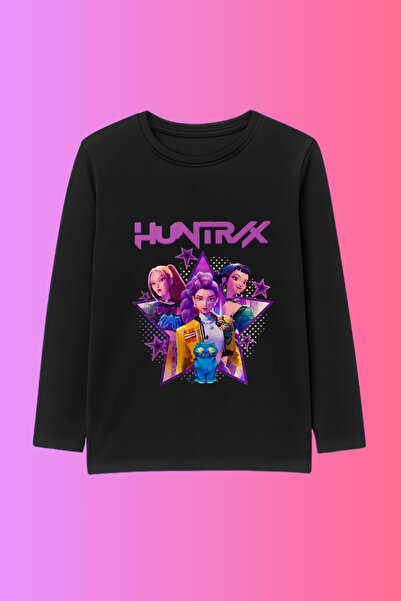 MECH BUTİK K-Pop Demon Hunters Hunterix cu imprimeu cu mânecă lungă bumbac mo...