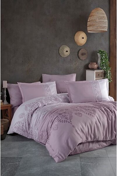 Clasy Single Satin Duvet Cover Set Lalin V2 Purple