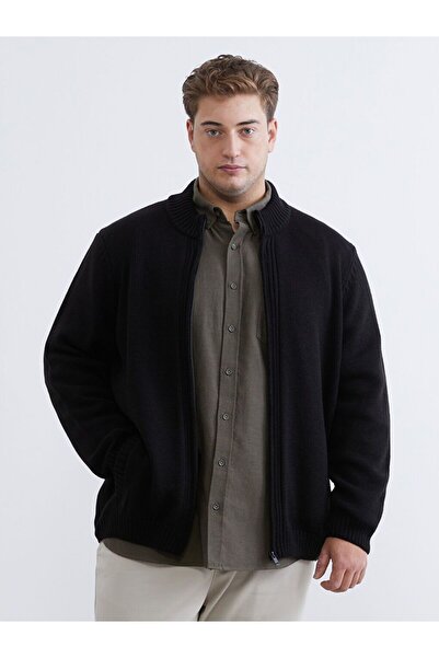 LC Waikiki Lcwaikiki Classic Black Standard Fit Stand Collar Men's Knitwear C...