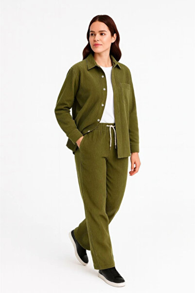 Zerenyus Kadife Premium Oversized Set – Shirt and Trousers Two-Piece Set Smok...