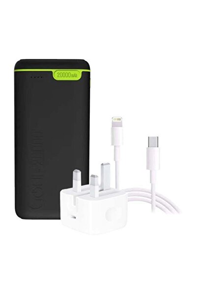 GOUİ بنك طاقة كيغو بسعة 20000 مللي أمبير + كابل USB-C إلى Lightning بطول 1 مت...