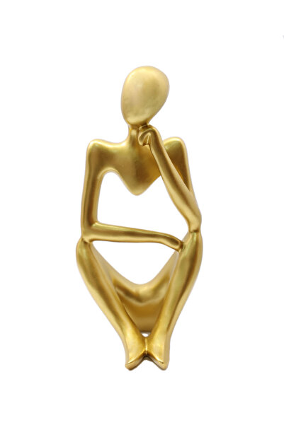 Generic 3Pcs Gold Decor Thinker Statue Art Sculpture Home Decor Modern Style