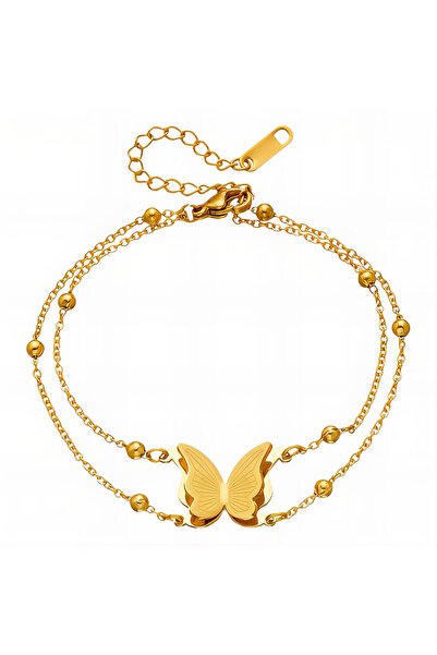 Nismaa Jewels سوار فراشة للنساء مطلي بالذهب عيار 18 قيراط، مقاوم للصدأ | مقاو...