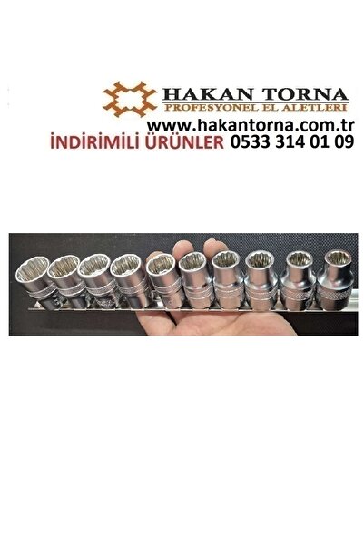 HakanTorna Ht- Arm 1/2 Cr-V Short Star Socket Set 12 Point 10 Pieces