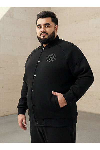 FAV جاكيت رجالي بقصة عادية مطبوع عليه شعار باريس سان جيرمان