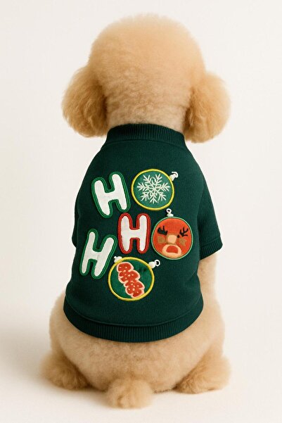 GedyCo Hohoho Emerald Small Breed Dog Stretch Fabric Sweatshirt