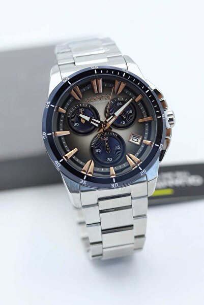 Quantum ساعة يد رجالية بسوار من الفولاذ الزجاجي الياقوتي ASW123-i2049Q