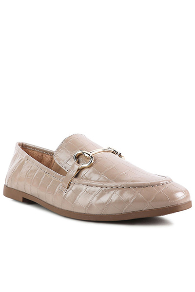 london Rag حذاء نسائي بدون كعب من الجلد الصناعي بلون رمادي داكن، مناسب للإطلا...