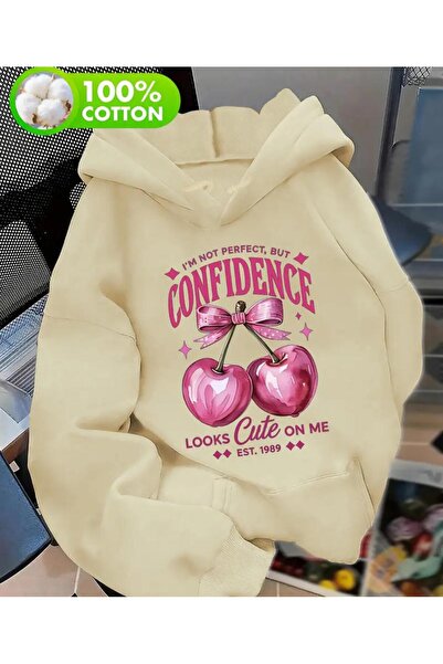 herkesemoda cu glugă Hanorac cu imprimeu Confidence