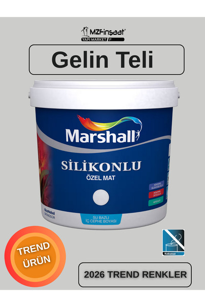 Marshall Silikonlu Özel Mat Silinebilir Kokusuz İç Cephe Boyası Gelin Teli