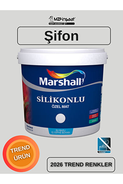 Marshall Silikonlu Özel Mat Silinebilir Kokusuz İç Cephe Boyası Şifon