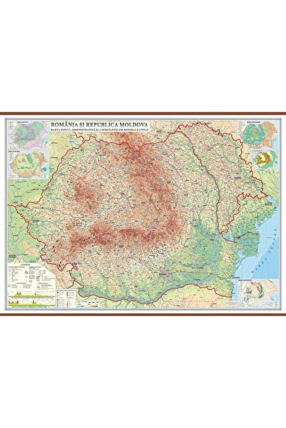 Eurodidactica Romania si Republica Moldova. Harta fizica, admini