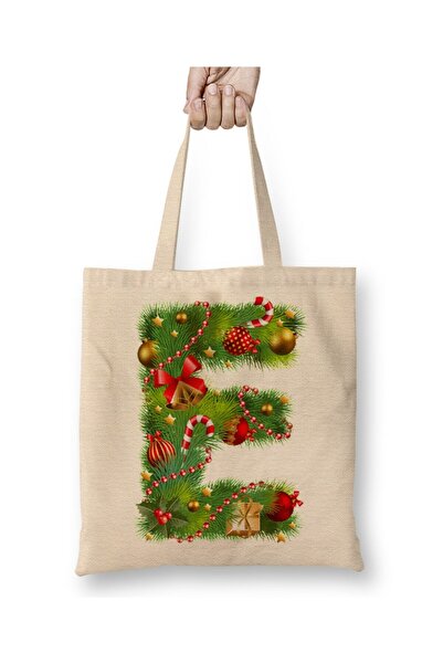 Toyaso Πρωτοχρονιάτικη ειδική υφασμάτινη τσάντα με γράμμα E Happy New Year Τσ...