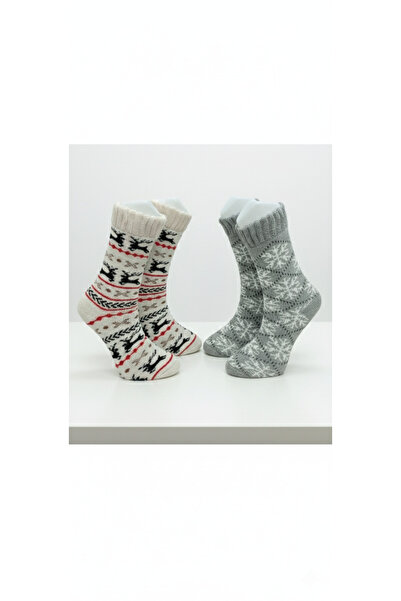 ILICA ÇORAP kışlık yün akrilik içi havlulu ikili çorabı