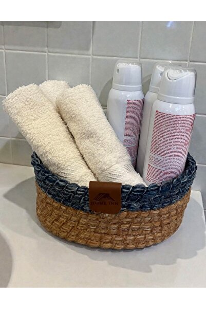 home inn Organizer Basket Knitted Textured Oval Model 21X15X7 cm – Multi-Purpose Use