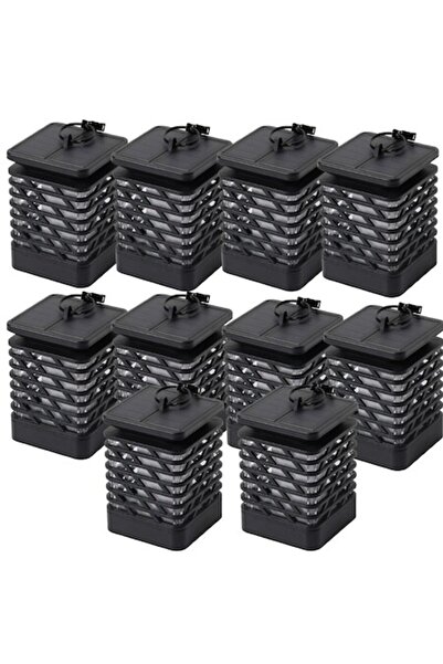 selling depot Set de 10 lămpi solare cu flacără SELLING DEPOT, Negre, 90x90x1...