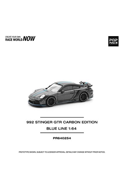 HOT WHEELS Pop Race 1/64 992 Stinger Carbon Edition Blue Line - PR640254