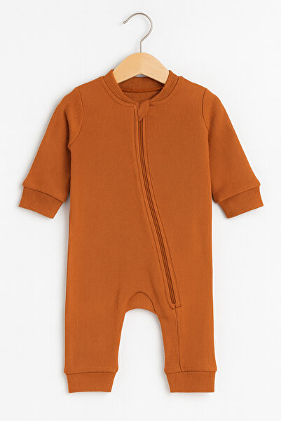 For My Baby Ribbed Jumpsuit with Zipper