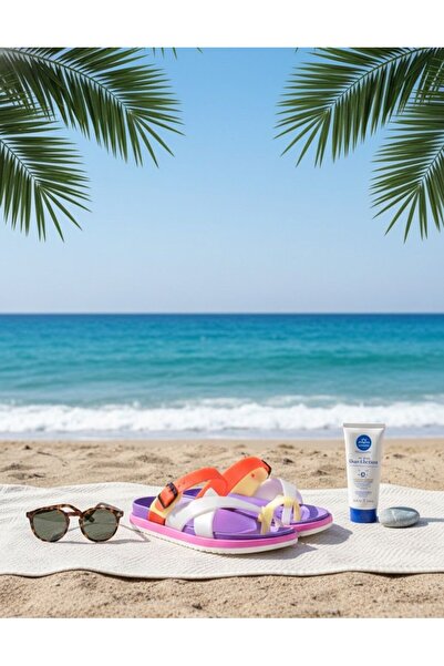 Slipcat صندل نسائي ملون مضاد للانزلاق، مرن ومريح للشاطئ وحمام السباحة والبحر والمنزل والحديقة