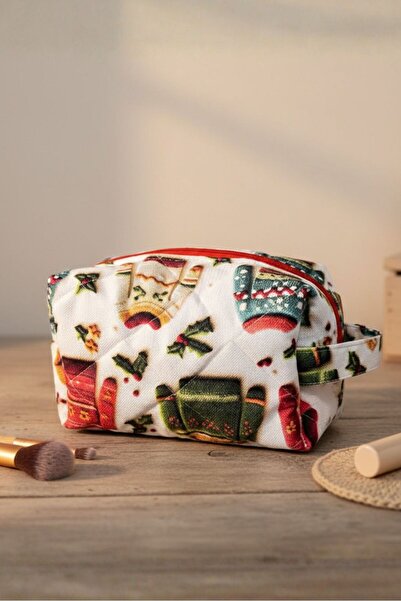 Uretti - حقيبة مكياج منقوشة على شكل سترة شتوية من Petek 7523 3182 - 20 سم × 15 سم